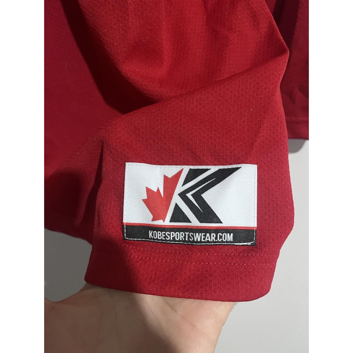 Kobe Sportswear Shirt Boys M Red Jersey V-Neck Hockey Mesh Tagless Logo