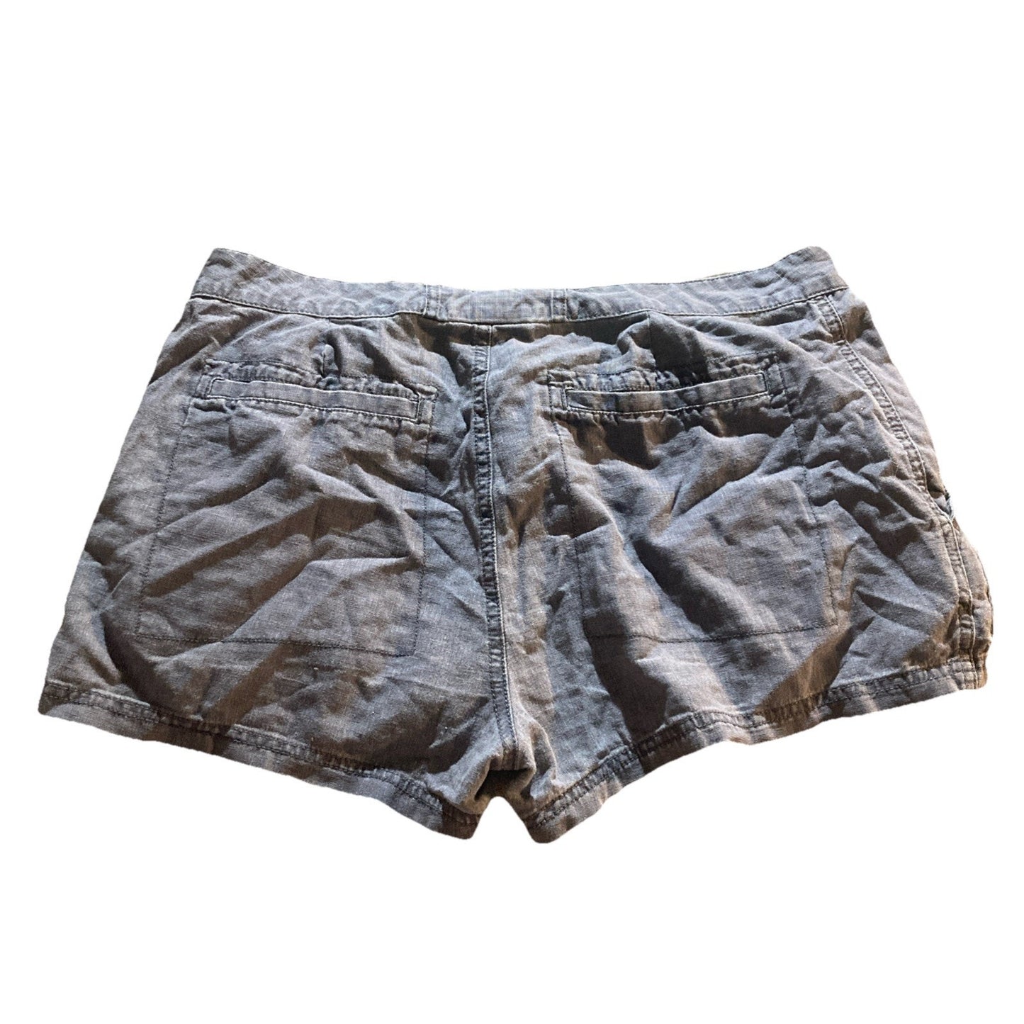 VTG Converse One Star Gray “washed” Shorts 8 Linen Blend Comfortable Push Button
