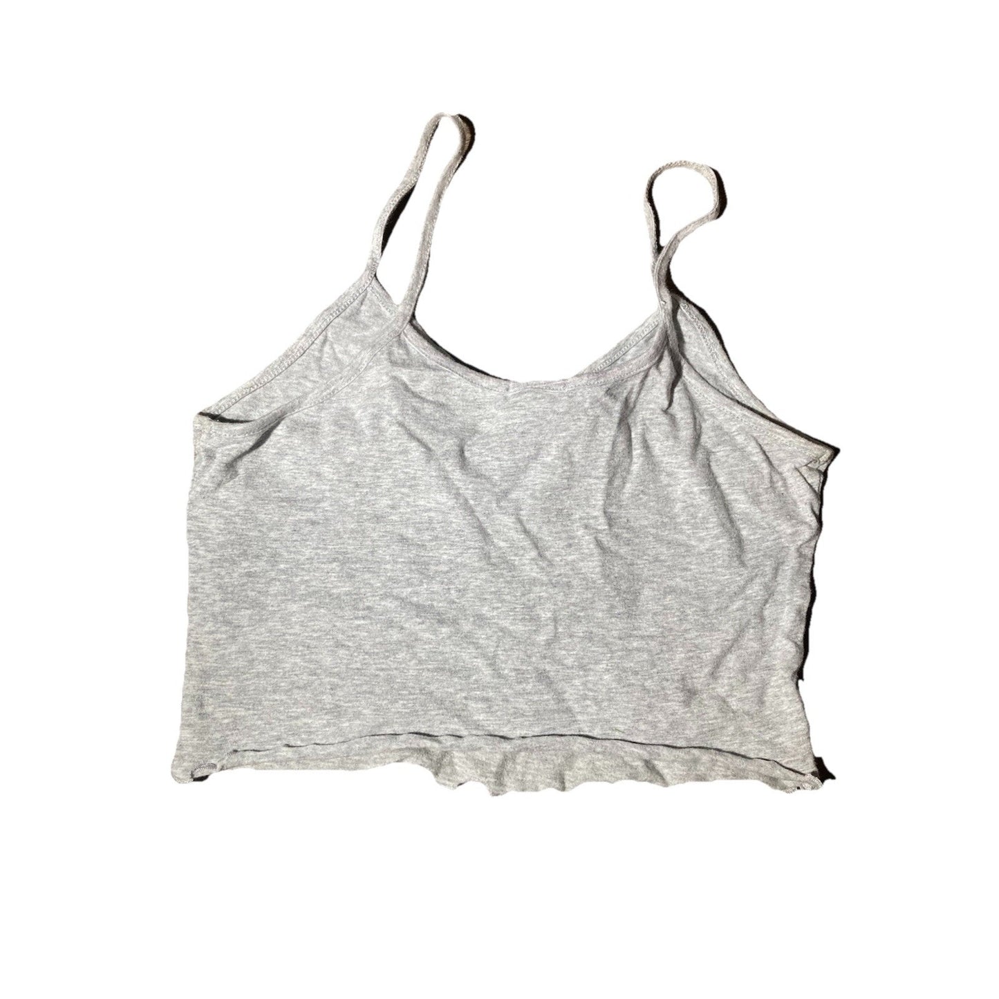 Bozzolo Womens Lettuce Cropped V Neck Tank Top Size Medium Spaghetti Straps Y2K