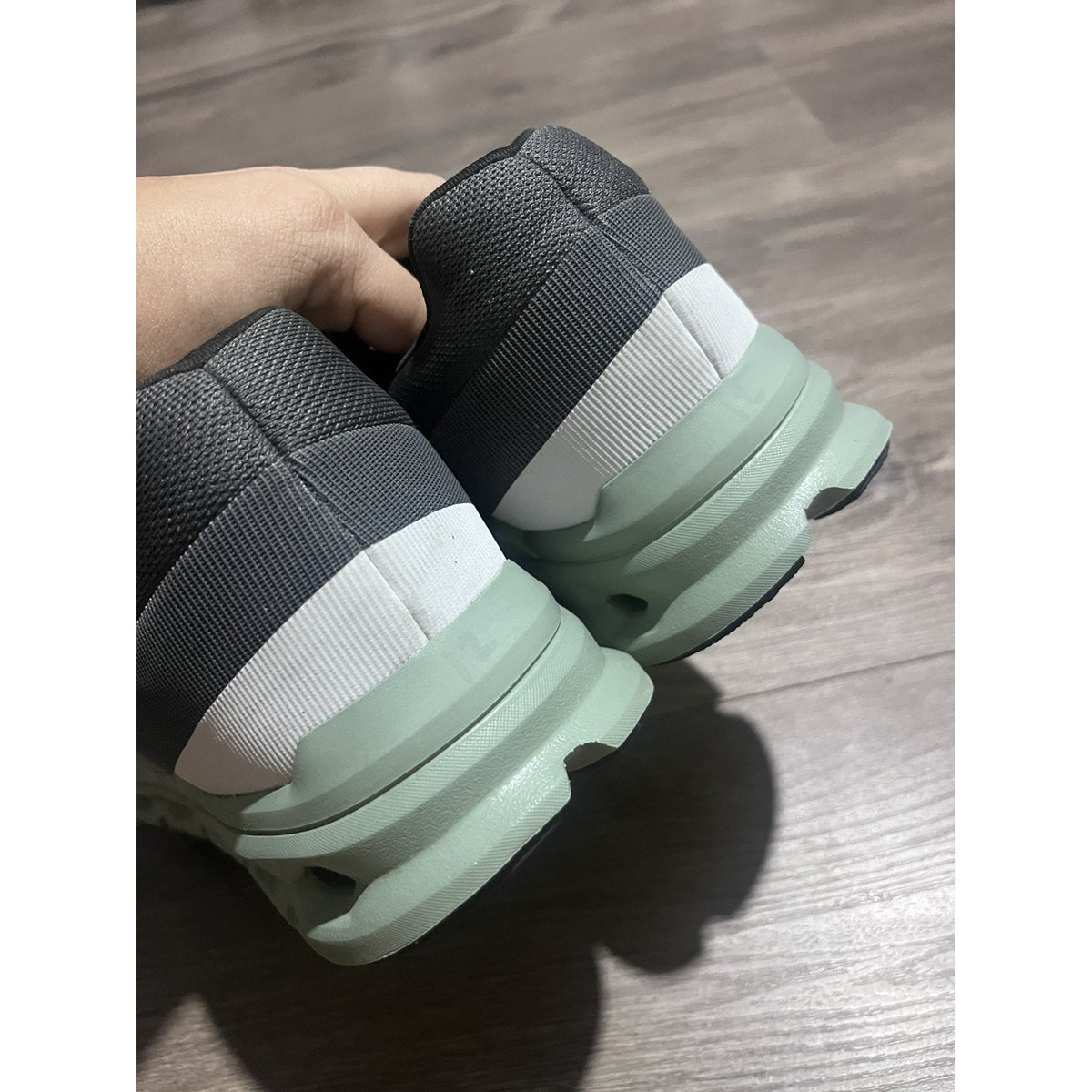 On Cloud Cloudflyer Running Shoes Men Size 12 Grey Mint Green