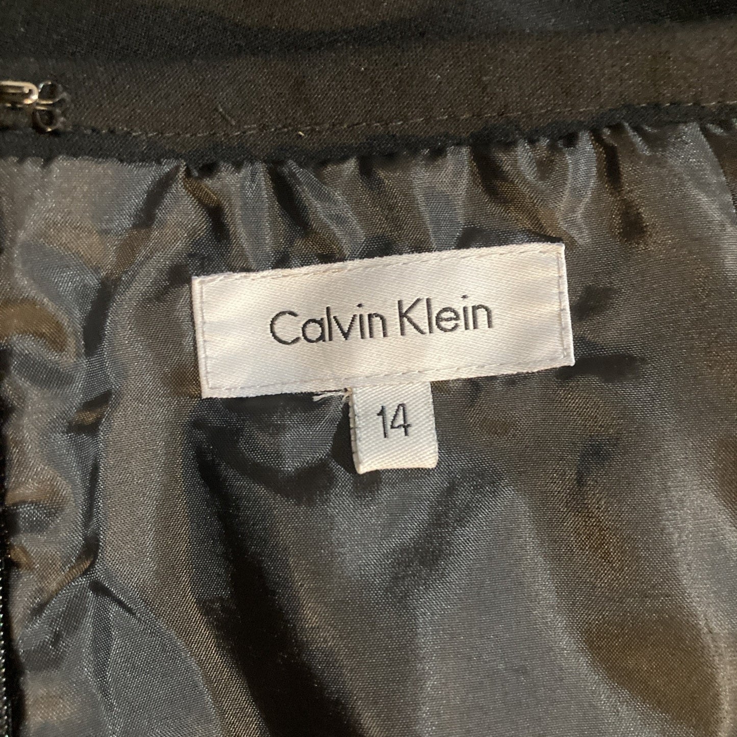 Calvin Klein Women's Black Straight Cut Pencil Skirt Knee Length Size 14
