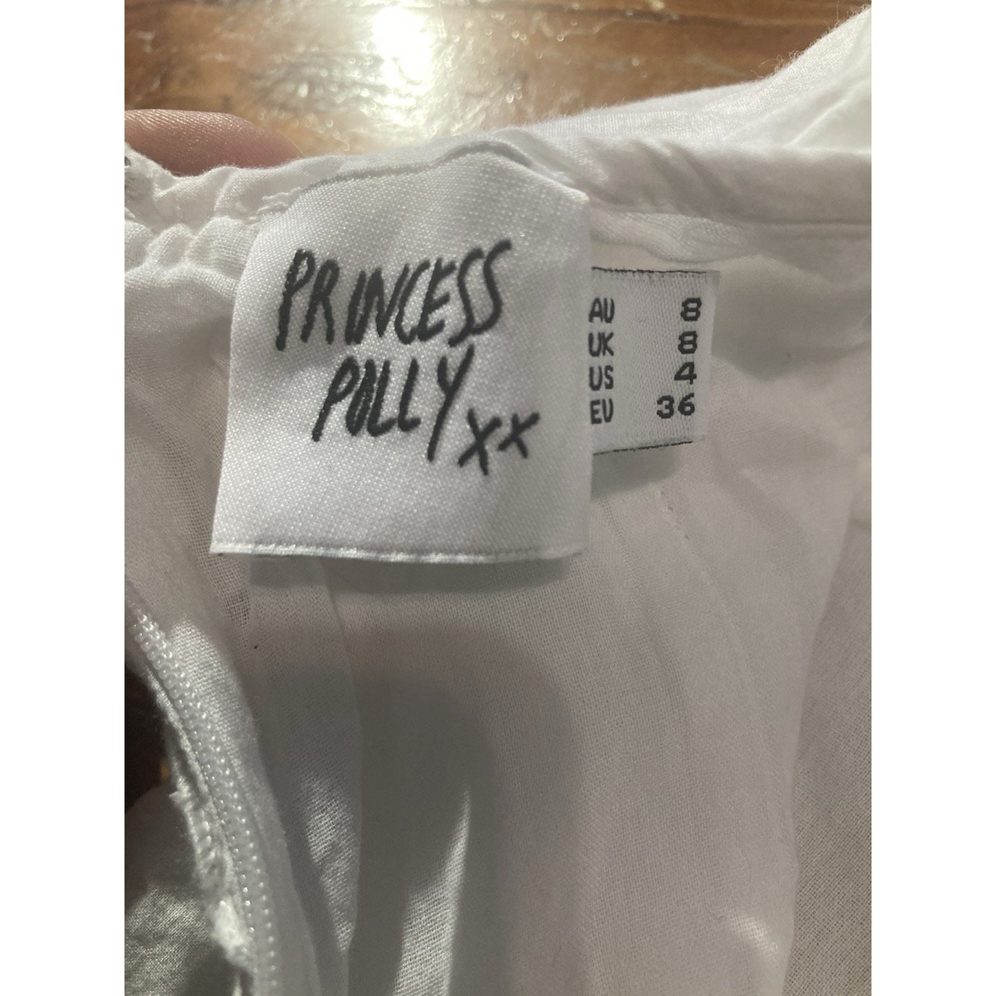 Princess Polly Womens US Size 8 White Cotton Eyelet Flower Mini Dress