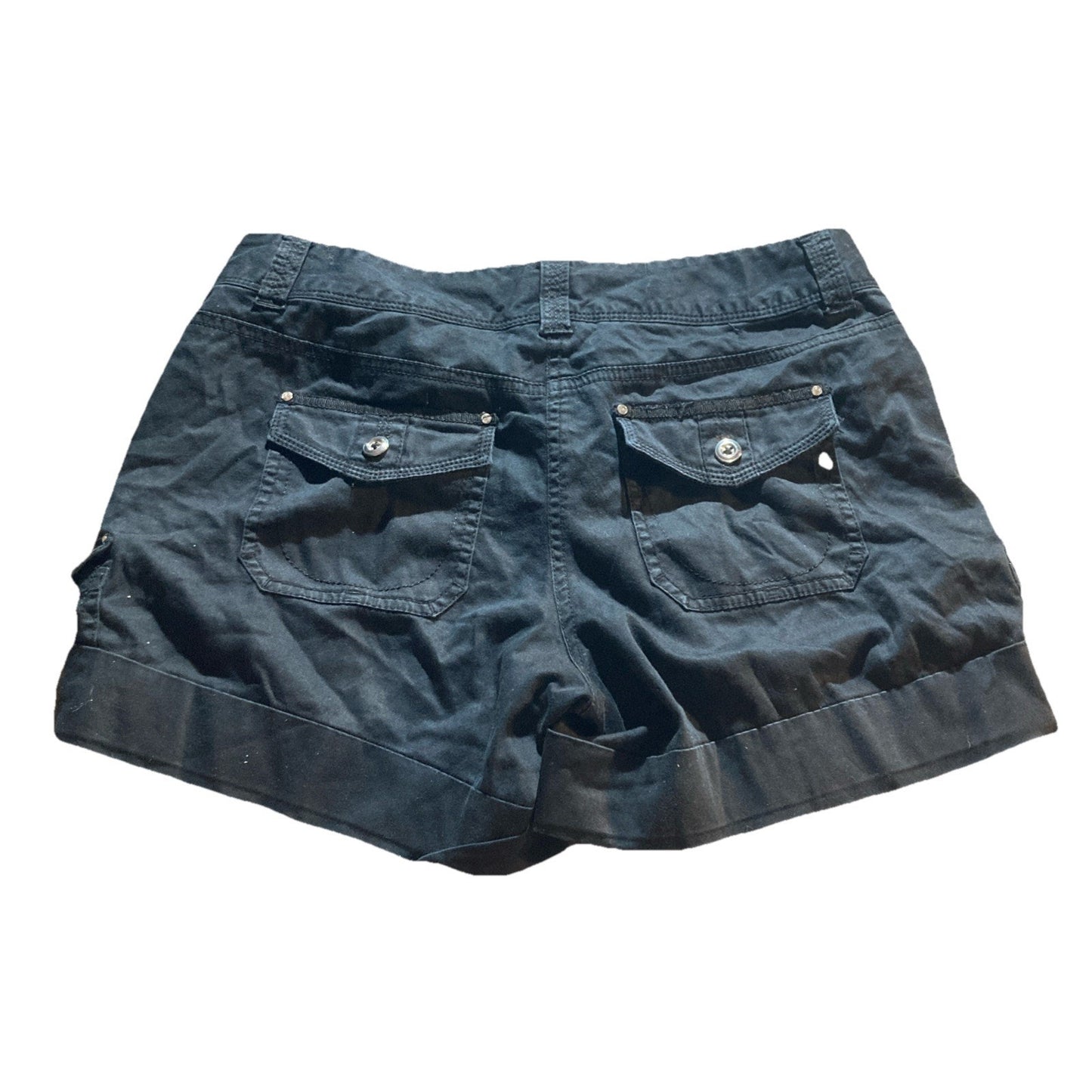 White House Black Market Womens Shorts Black Size 6 Cuffed Button Close Pockets