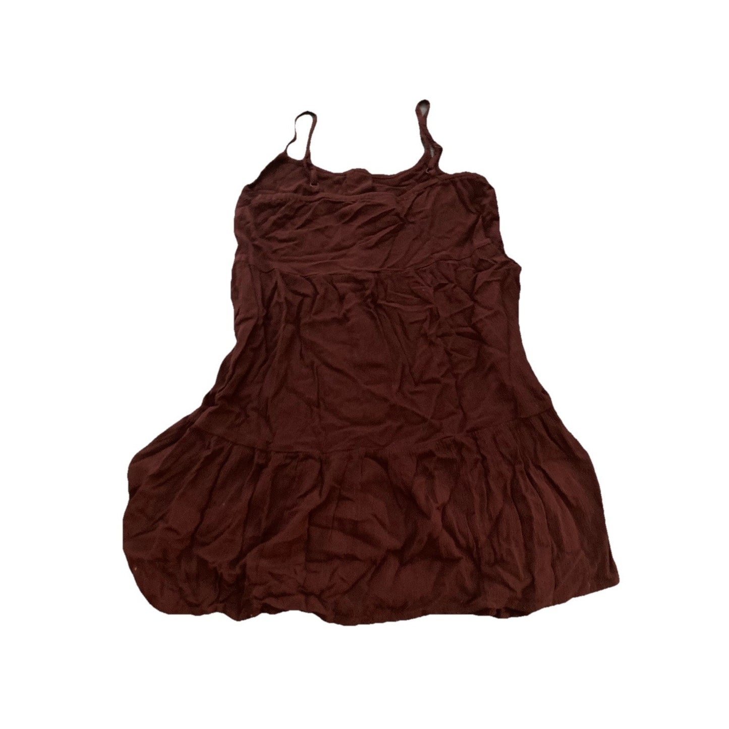 Y2K Mossimo Mini Dress Womens S Maroon Woven Sundress Sleeveless Boho Buttons