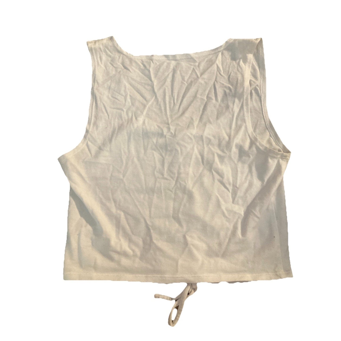 Pacsun Womens Medium Crop Top White Front Cinch Adjustable Pac Cares Eco