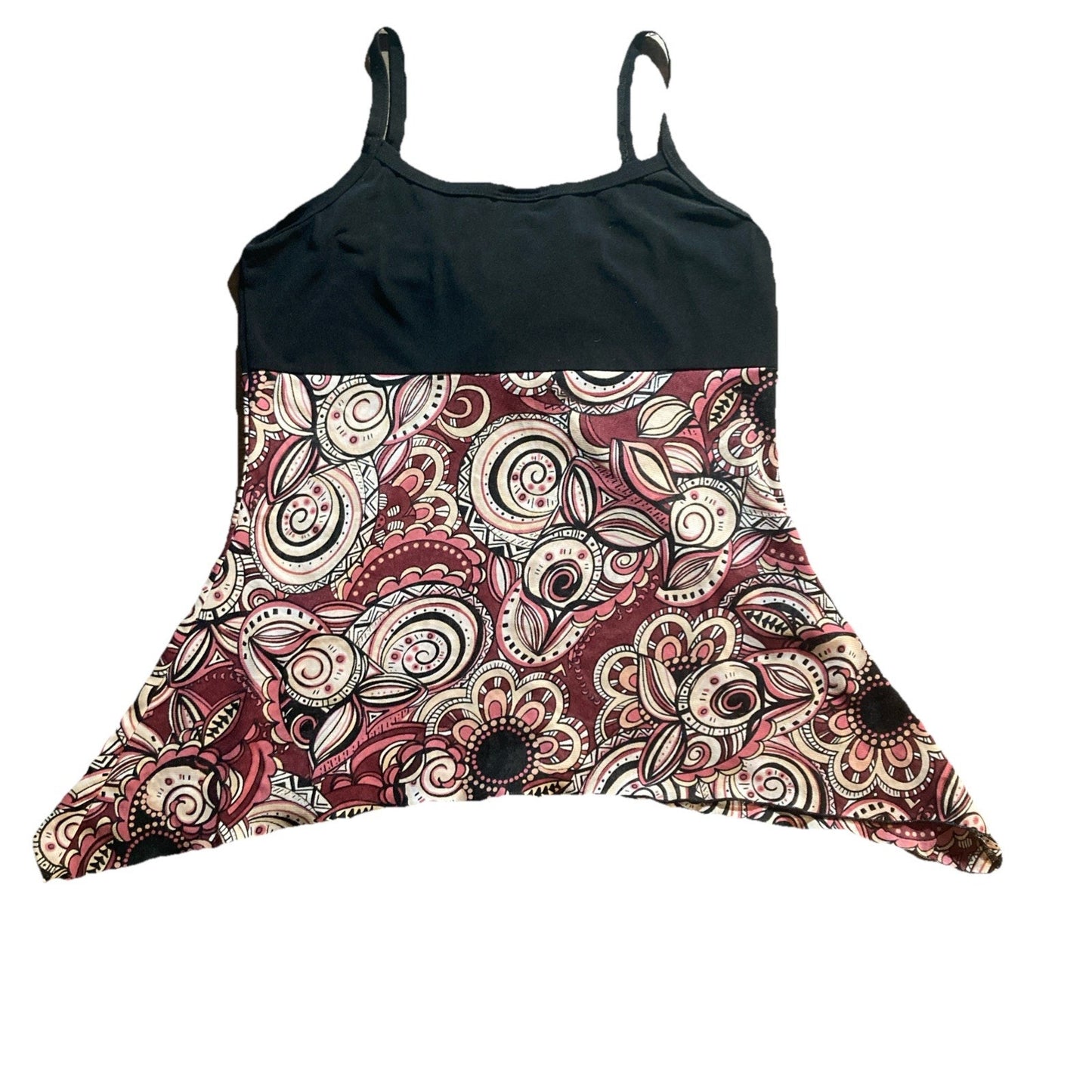 Los Angeles Express Womens Shark Bite Hem Babydoll Top Size Lg Fairy Grunge Y2K