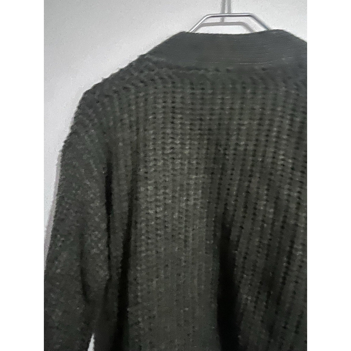 RD Style Cardigan Womens XS Green Waffle-Knit Belted Open Heavyweight Bow Accent