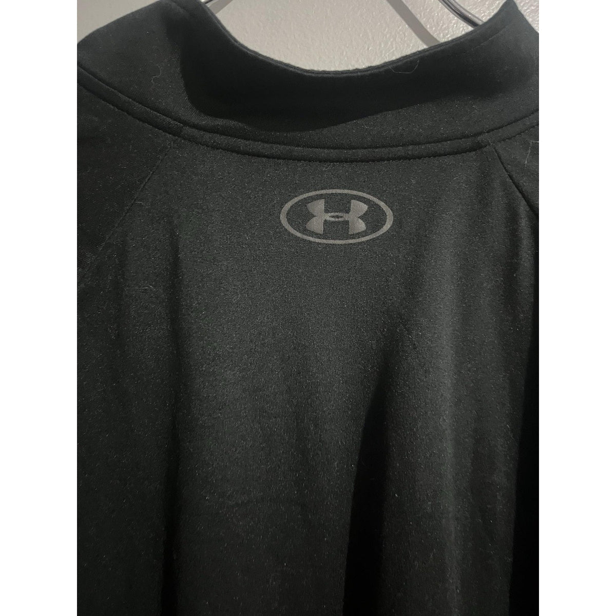 Under Armour Pullover Mens XL Black Mock Neck 1/4 Zip Fleece Lightweight Tagless