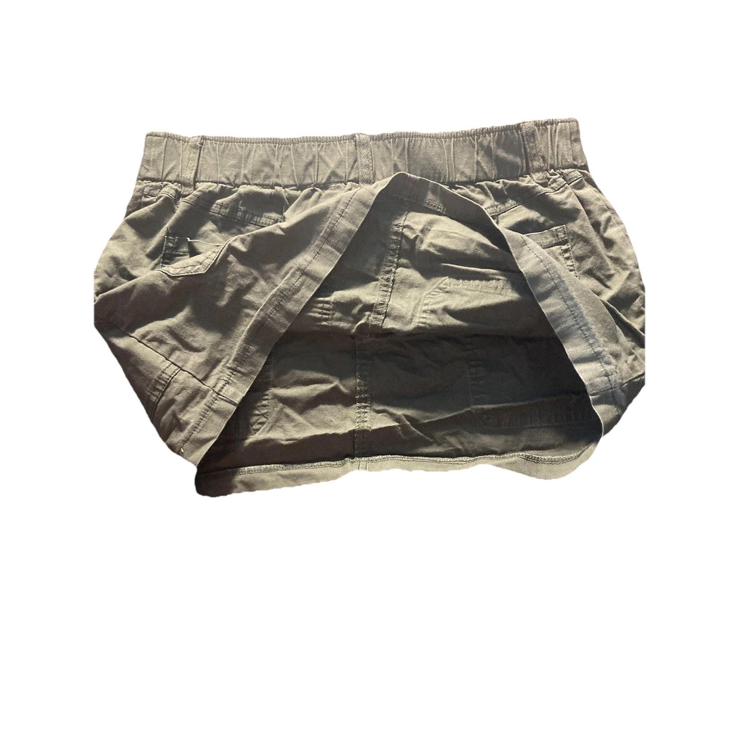 Wild Fable Skirt Womens M Green Solid Cargo Short Twill Pockets Elastic Waist