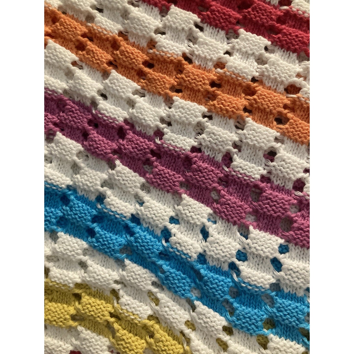 Pants Store Multicolor Striped Knitted Crochet Top Size Medium Strap Back Tie