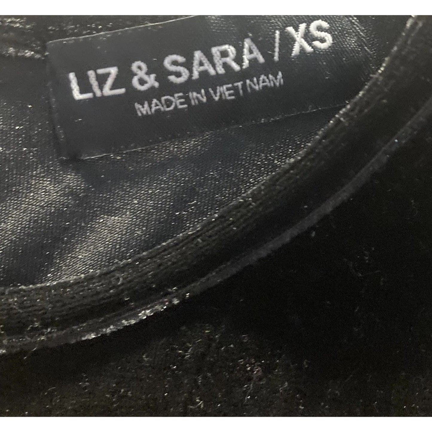 Liz & Sara Bodysuit Womens XS Black Velvet Long Sleeve Mesh Thong Snap Crotch
