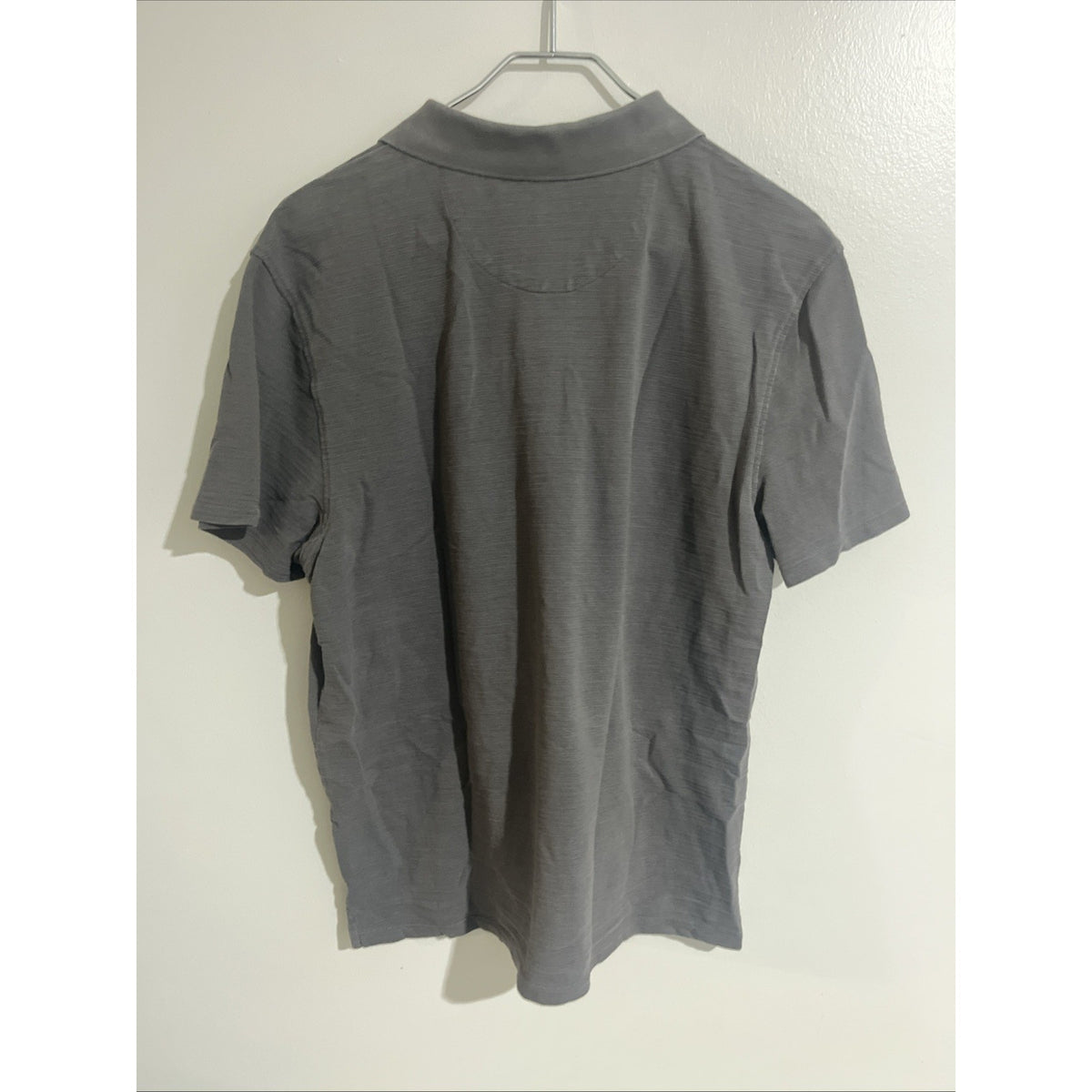 Calvin Klein Mens Polo Shirt short sleeve Gray Size Large cotton Adult