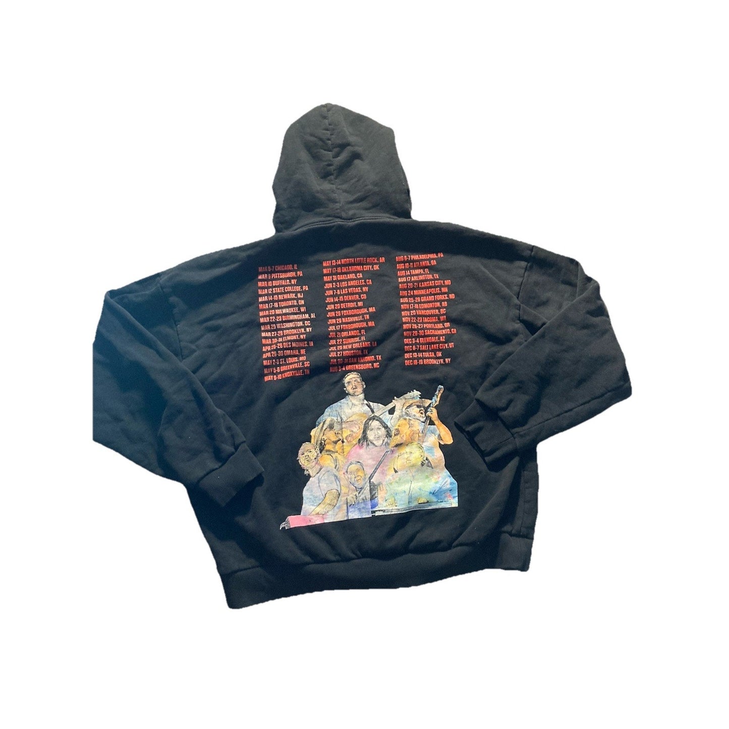 Zach Bryan Hoodie Sweatshirt Mens L Black Quittin Time Tour 24 Fleece