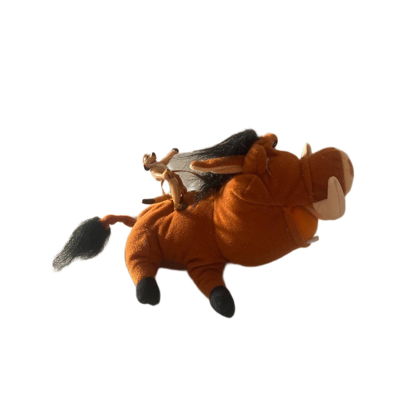 Disney Hasbro 2002 Pumbaa Plush Timon Figure Lion King Stuffed Animal Riding