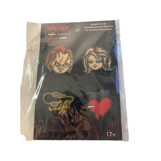 Chucky and Tiffany Childs Play 2 Bride of Chucky Enamel Pins Lapel Horror Pins