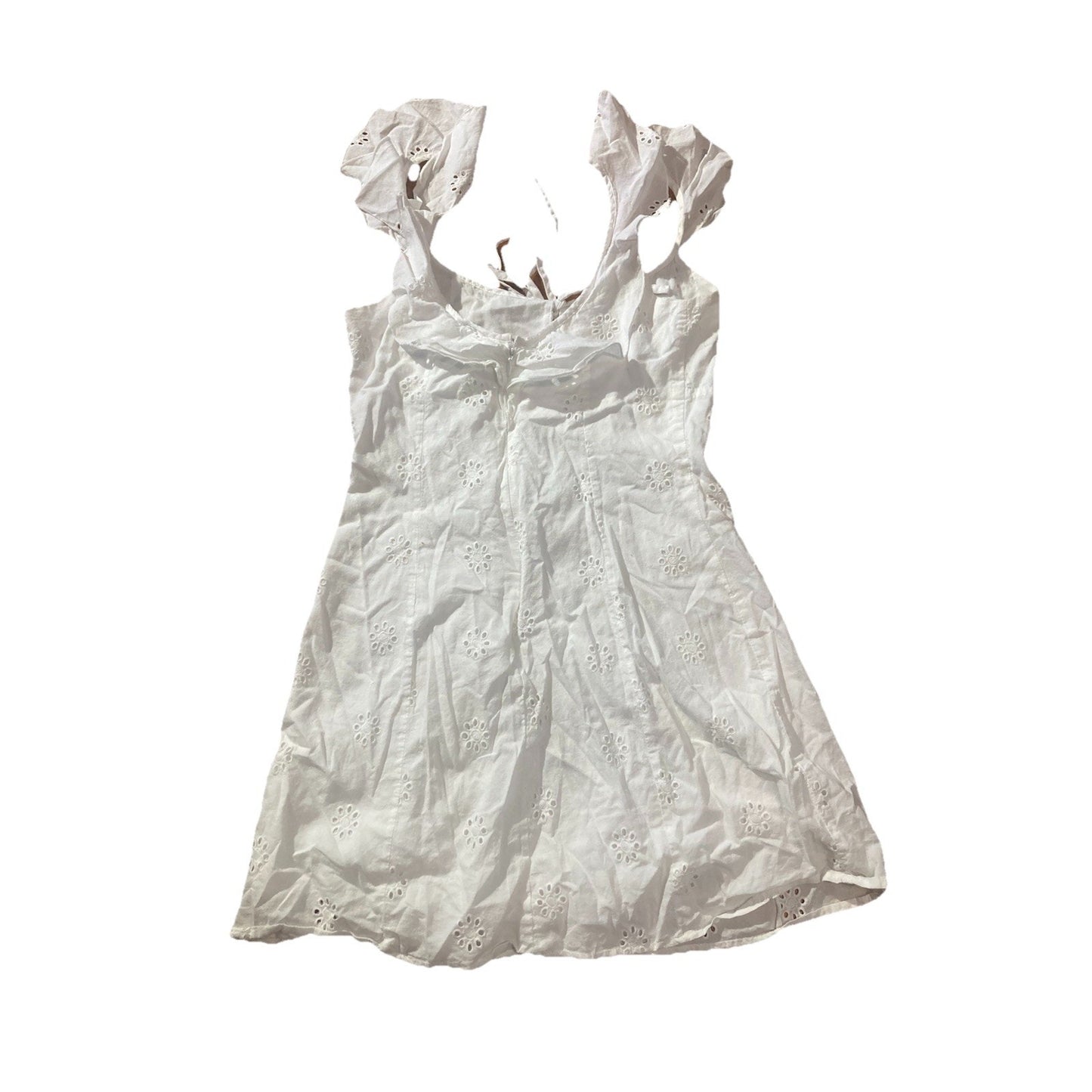 Princess Polly Womens US Size 8 White Cotton Eyelet Flower Mini Dress