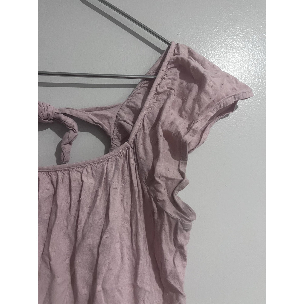 Dress Womens 3X Pink Maxi Sundress Smocked Square Neck Tie Flutter Sleeve