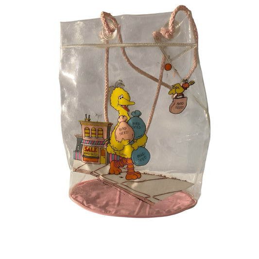 Rare! Clear Big Bird Bird Seed Bag/ Purse 10” Long 8” Wide Muppets