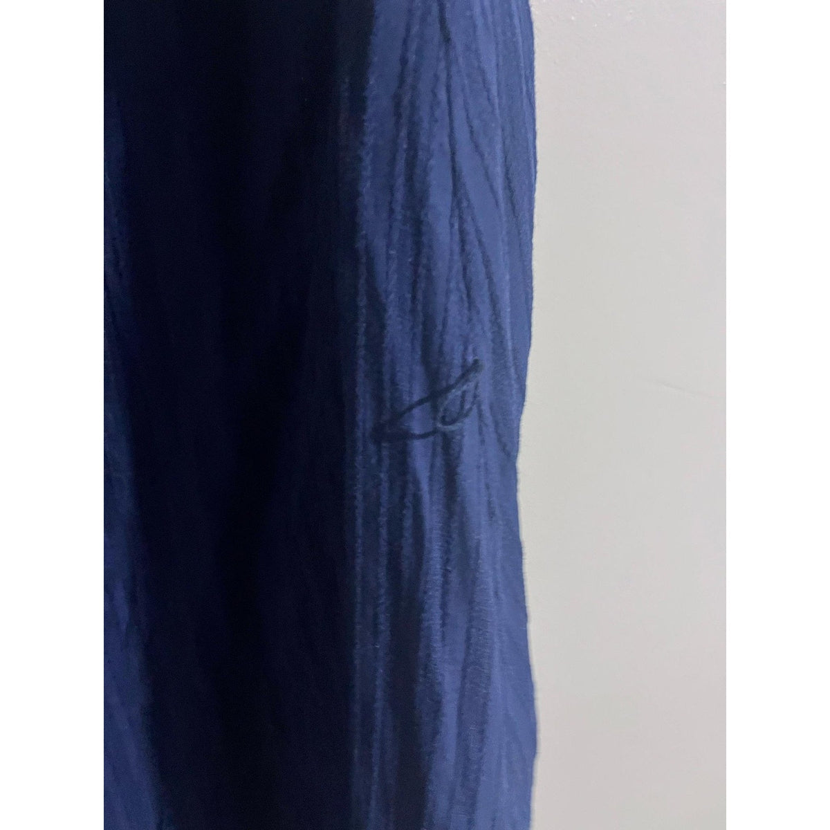 Caslon Dress Womens S Blue Maxi Shift 3/4 Puff Sleeve V-Neck Pleated Striped