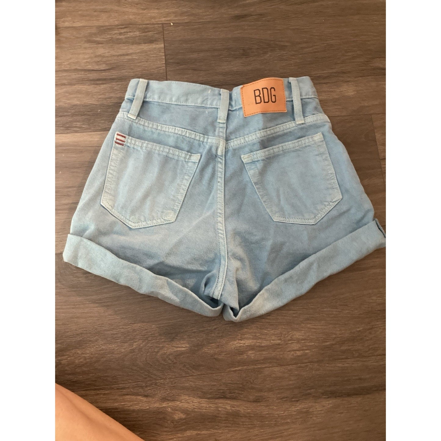 BDG Brand Light Wash Blue Cuffed Denim Short Size 25 Hammies Style Short