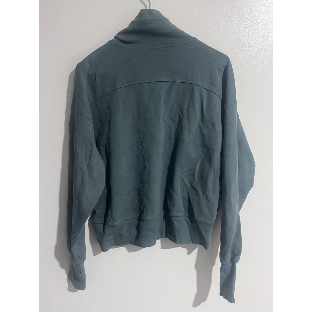 Old Navy Sweatshirt Mens L Green Pullover Zip Thumbholes Pockets Active