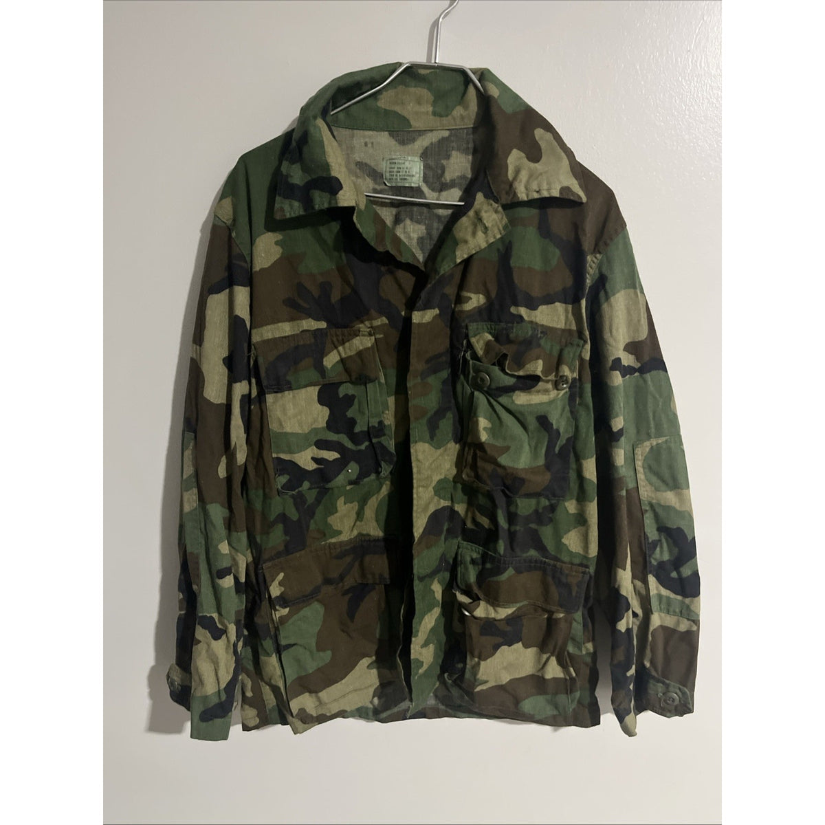 US Military Woodland BDU Combat Coat Jacket Medium Regular Ripstop Selma USA