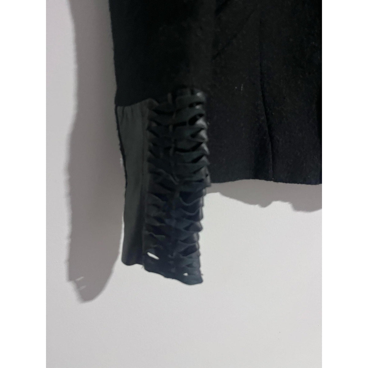 Maje Jacket Womens 36 Black Tweed Wool Full Zip Lined Pockets Slim Fit
