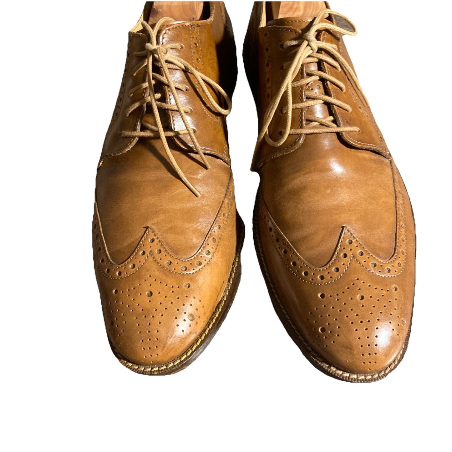 Cole Haan Wingtip Giraldo Derby Brogue Shoe British Tan 11.5M Leather Goodyear