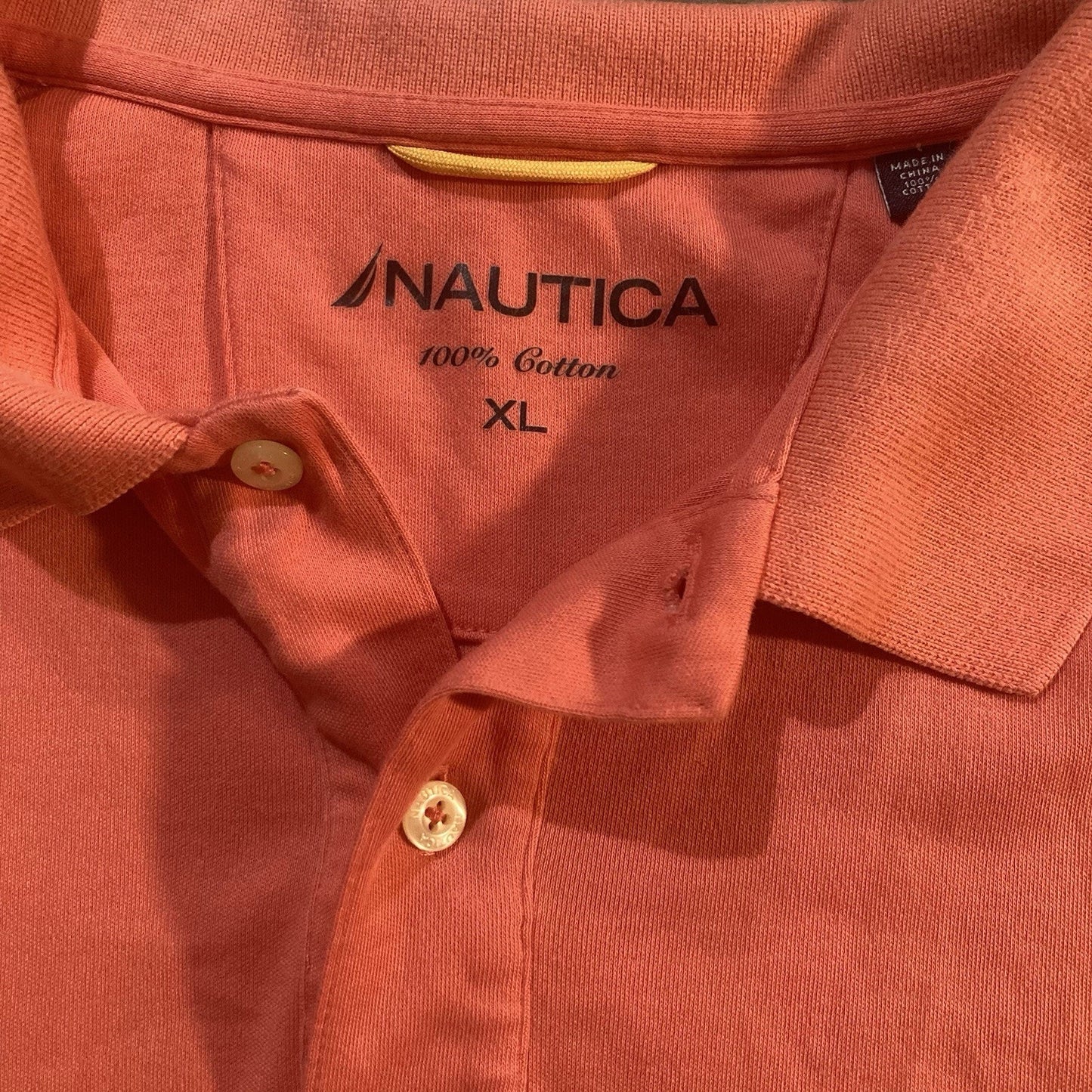 Nautica Men's Polo Shirt Short Sleeve Coral Collared Embroidered Logo XL