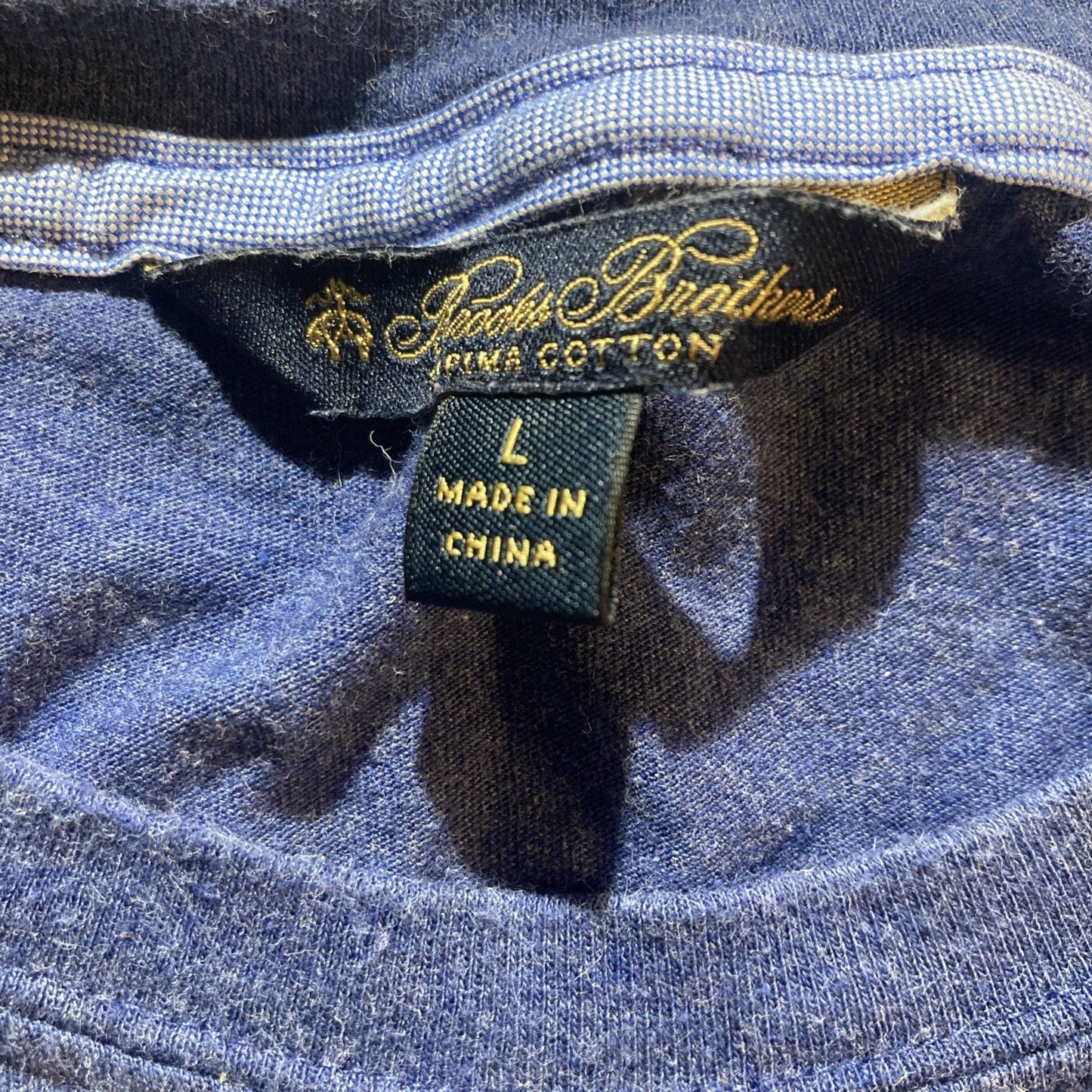 Brooks Brothers Men's Blue Short Sleeve Supima Cotton T-Shirt size L