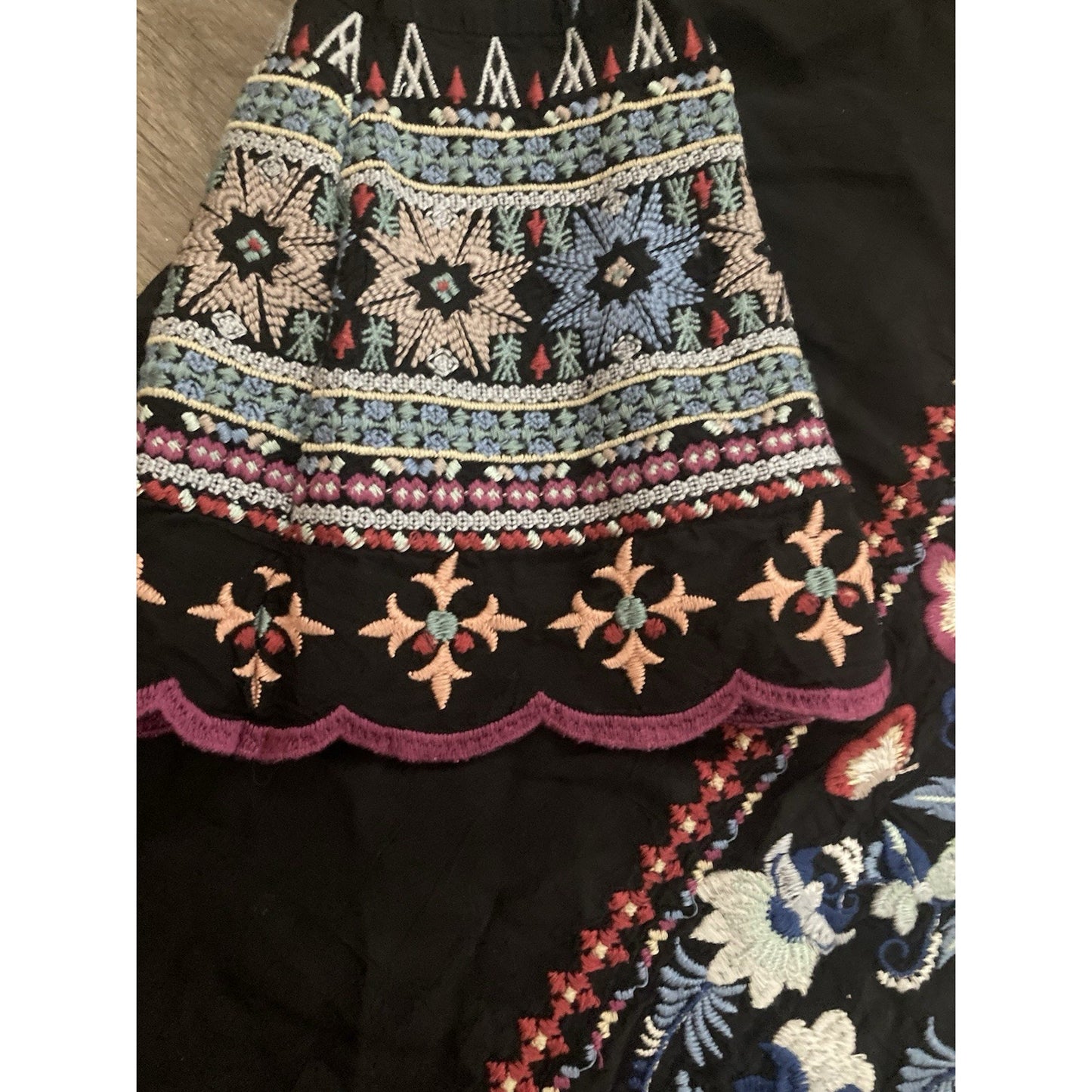 Johnny Was Flare Sleeve Embroidered Butterfly Tunic/Dress Size XS Bohemian