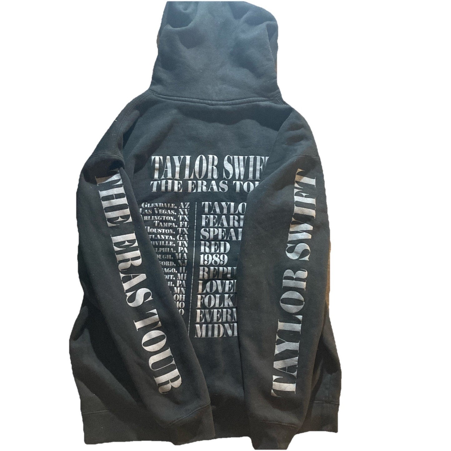 Taylor Swift The Eras Tour Black Hoodie Large Official Concert Merch