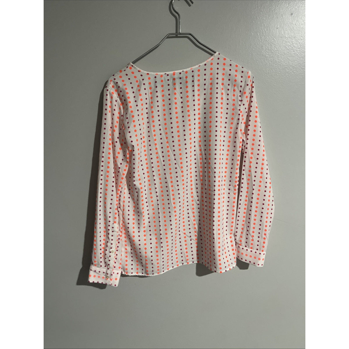 Gap women's neon multi color polka dot tunic top 80s Style Long Sleeve Size XS