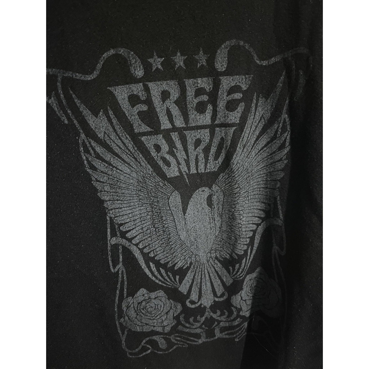 Altar'd State Pullover Womens S Black Sweatshirt Free Bird Graphic Terry Music