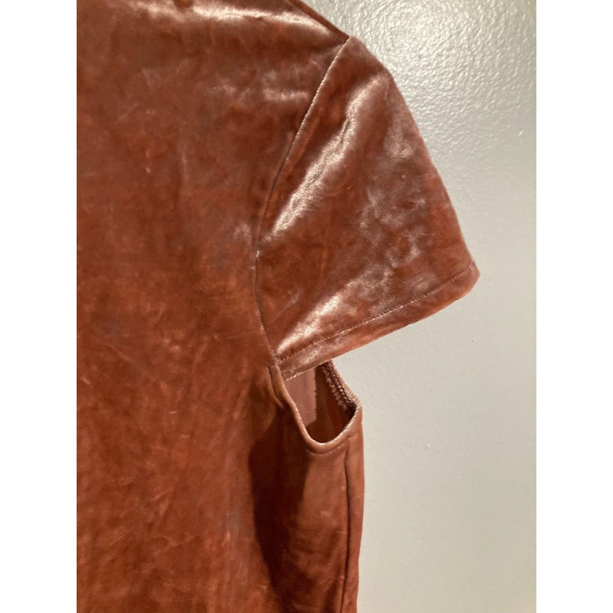 Madewell Dress Womens XXS Pink Velvet Shift Knee Length Keyhole Tie Neck Party
