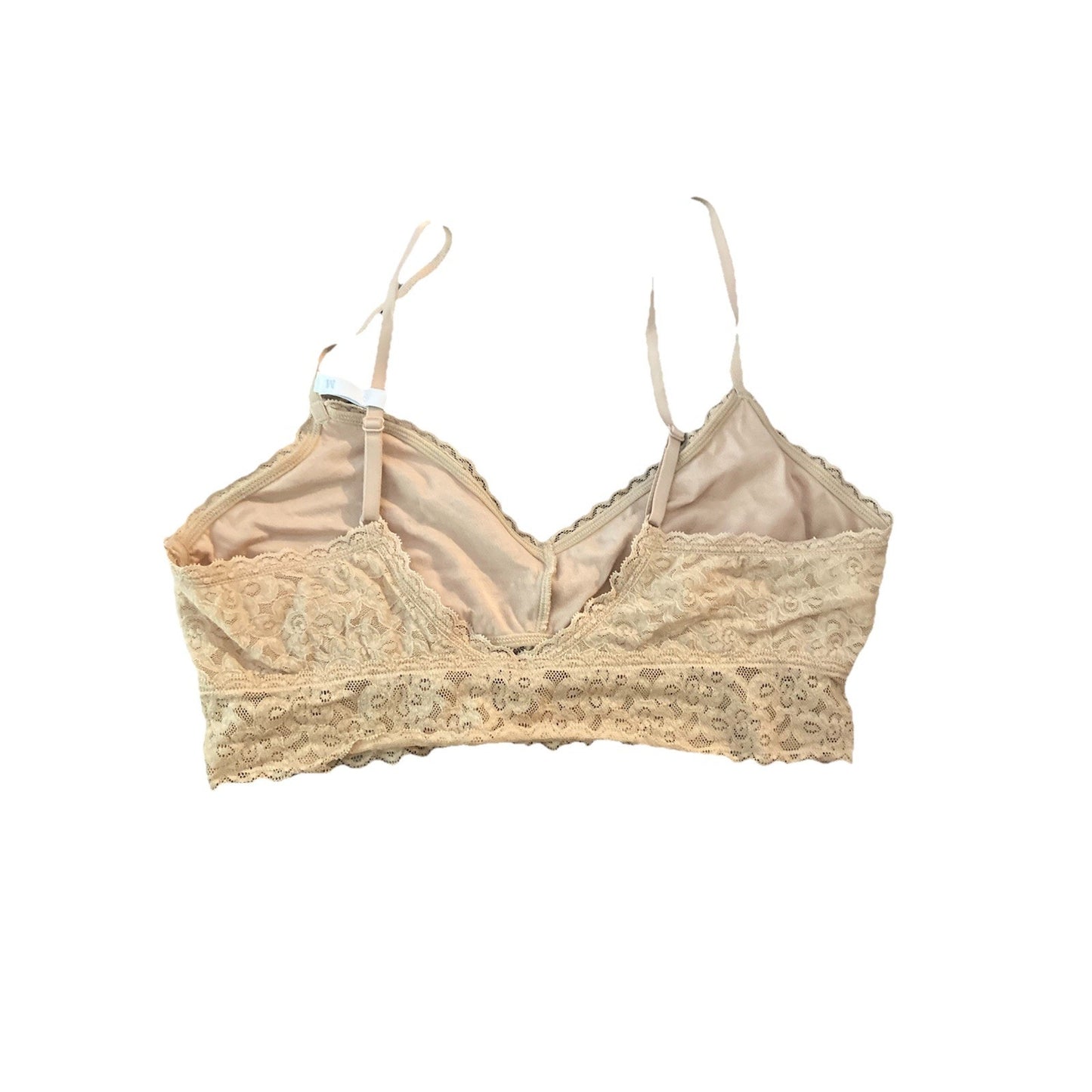 Gap Factory LOVE Lace Bralette Beige Adjustable Strap Size Medium Wire Free