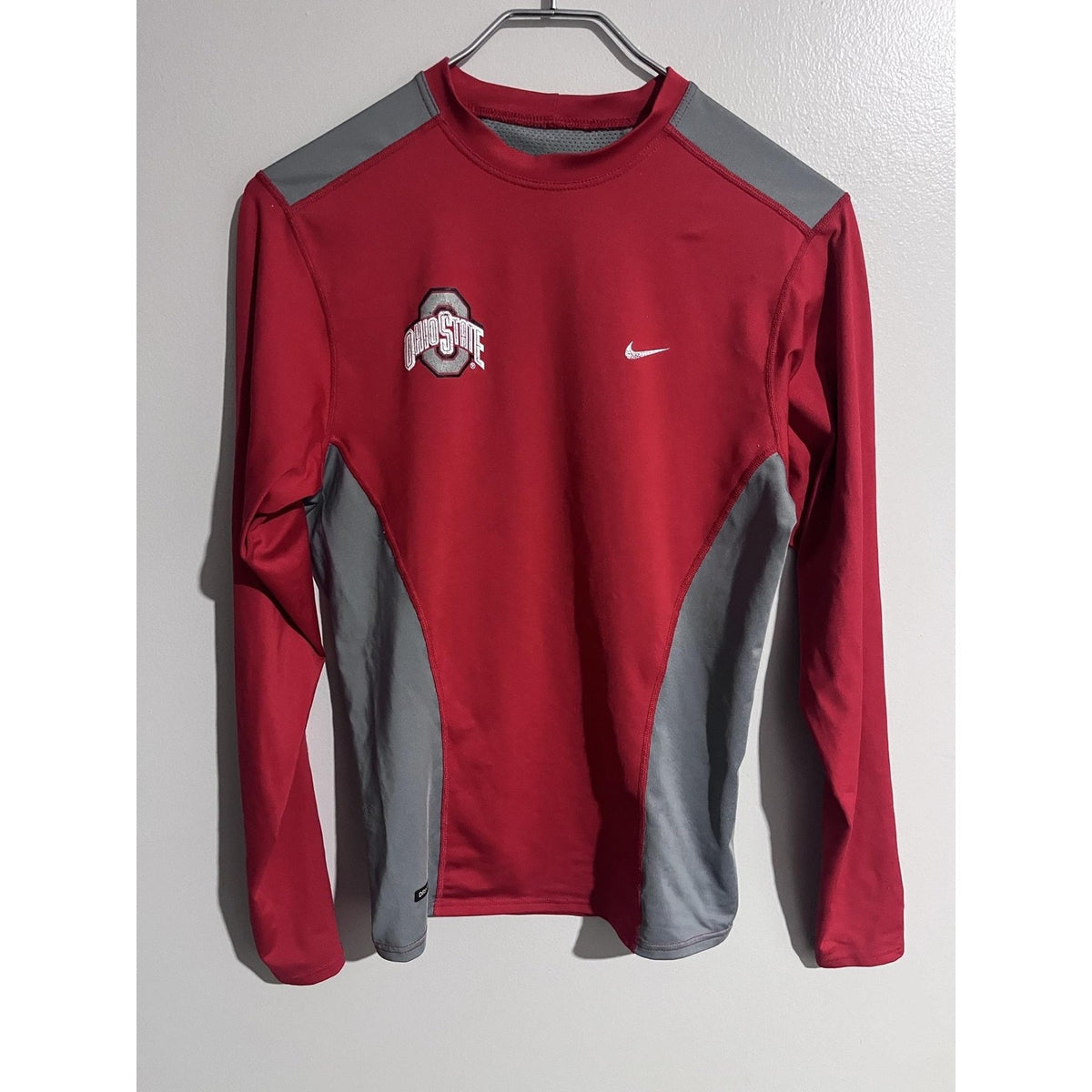 Nike Shirt Mens M Red Dri-FIT Ohio State Long Sleeve Moisture Wicking Athletic
