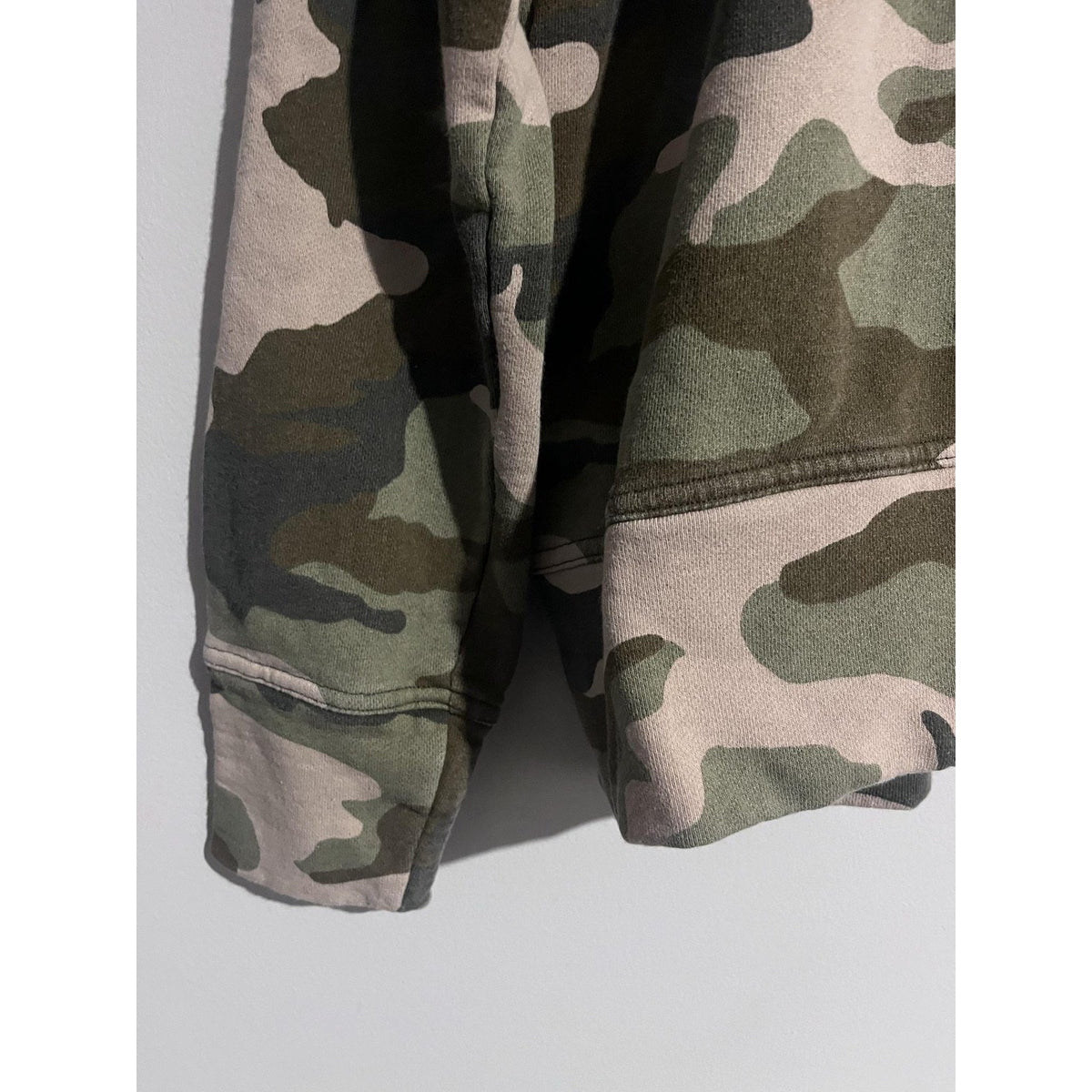 Mile(s) By Madewell Pullover Womens M Green Camouflage Terry Sweatshirt Pockets