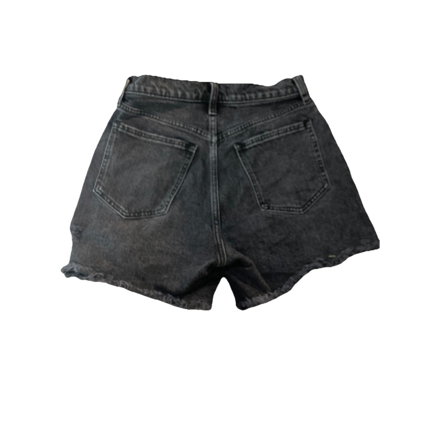 Abercrombie & Fitch The Dad Short High Rise Distressed Black Wash sz 27/4