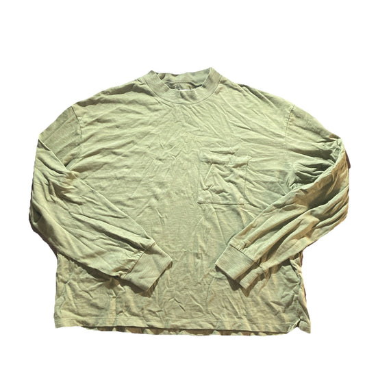 Madewell Shirt Adult L Green Solid Adult Long Sleeve Crew Neck Pocket Tee