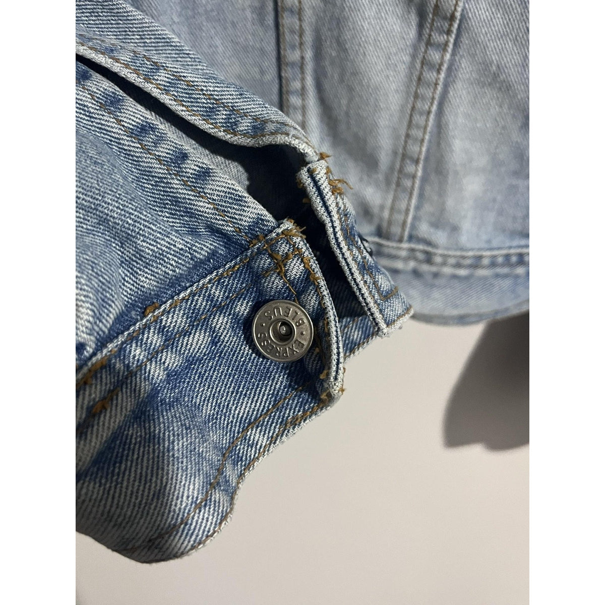 Express Bleus Jacket Womens M Blue Denim Full Zip Collared Pockets Logo