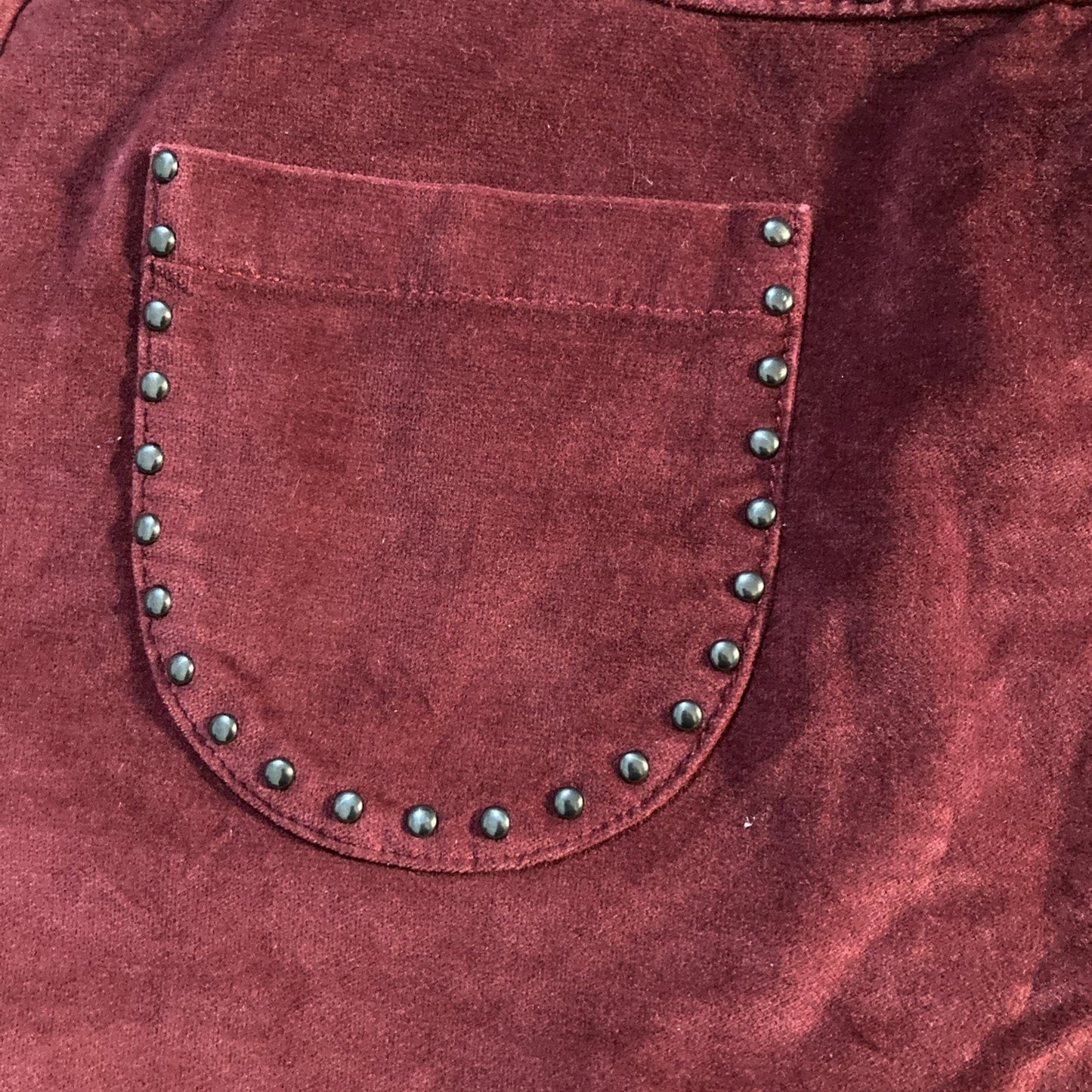 Vintage Studded Mini Skirt 10 Burgundy Y2K Chic Grunge Skater 80’s Rock Mossimo
