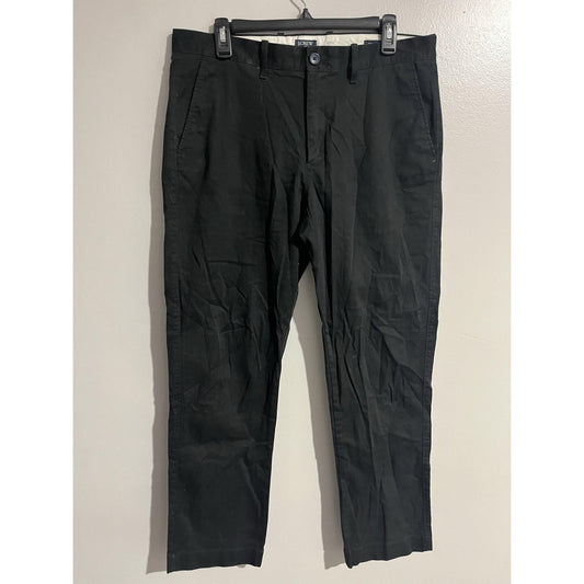 J.CREW Pants Mens 34x28 Black Chino Slim Fit Stretch Pockets Belted Flat Front