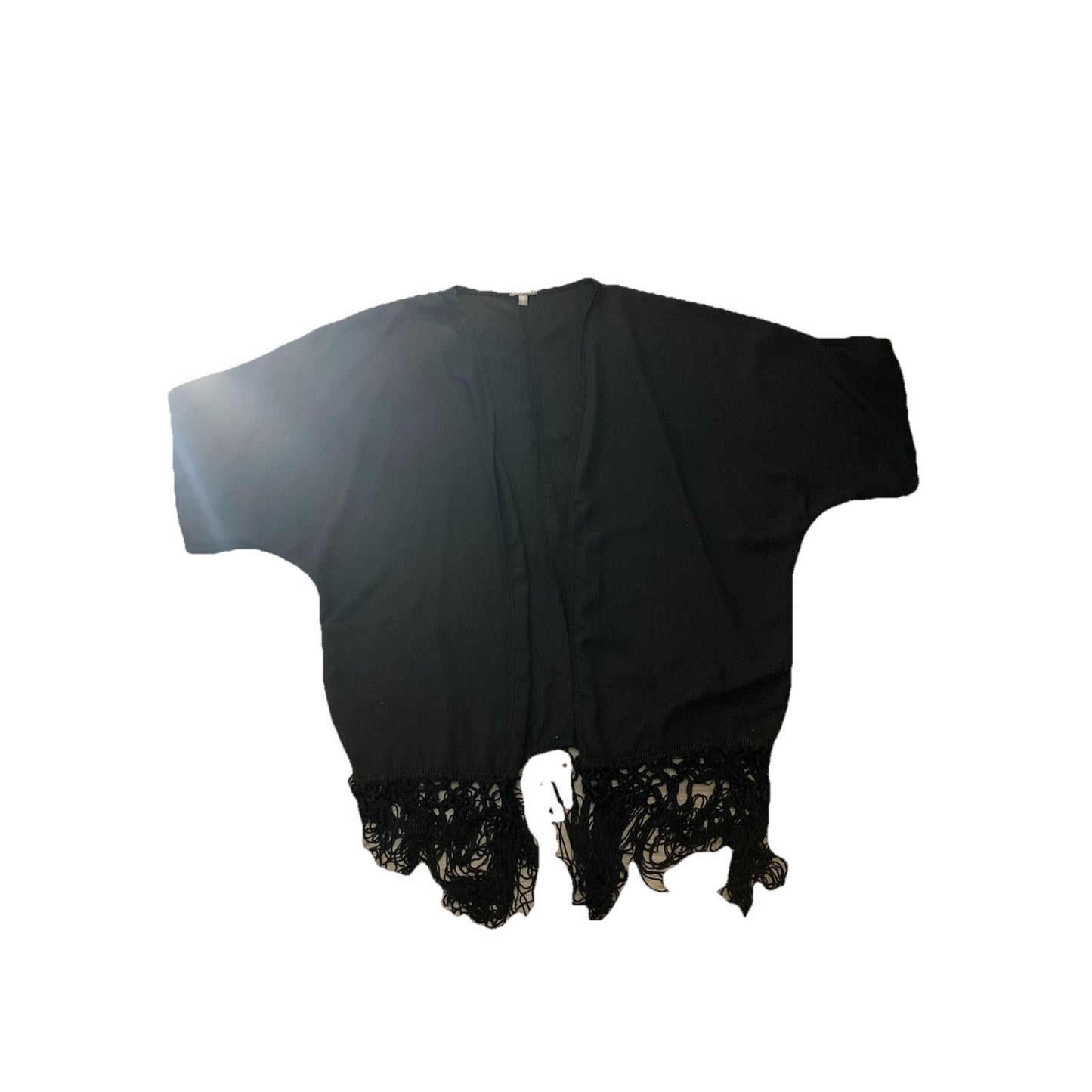 Y2K Charolette Russe Black Sheer Cover Up with Fringe Detail Medium Made USA