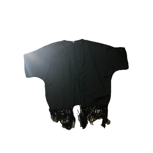 Y2K Charolette Russe Black Sheer Cover Up with Fringe Detail Medium Made USA
