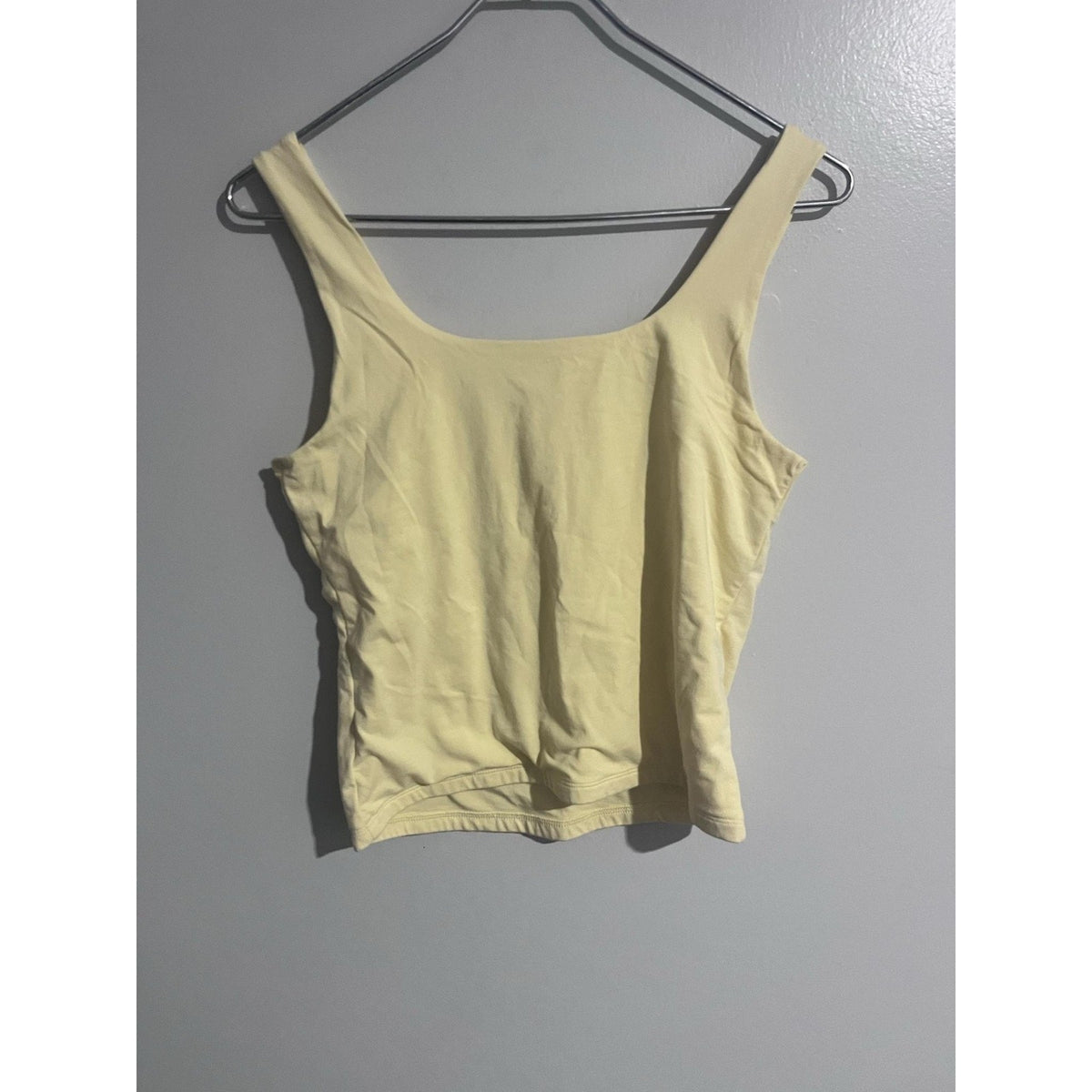 Old Navy Tank Womens L Yellow Basic Square Neck Stretch Tagless Jersey Casual