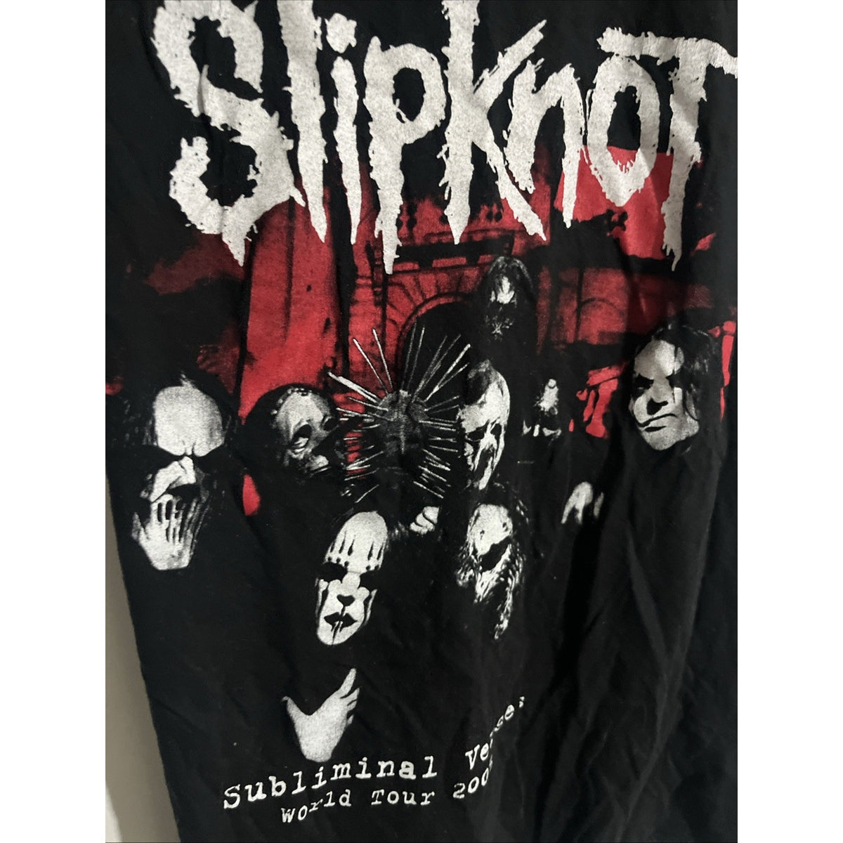 Slipknot Subliminal Verses World Tour 2005 Black Rock Metal Band T-Shirt Size XS