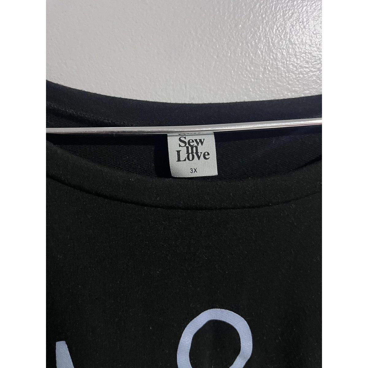 Sew In Love T-Shirt Womens 3XL Black Flared Sleeve Oversized Jersey Casual