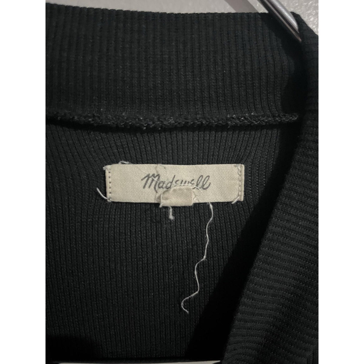 Madewell T-Shirt Womens S Black Mock Neck Slim Stretch Lightweight Basic
