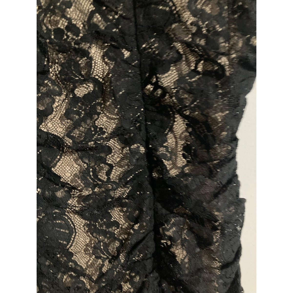 STORIA Dress Womens S Black Lace Sweetheart Ruched Slip Bodycon Party Cocktail